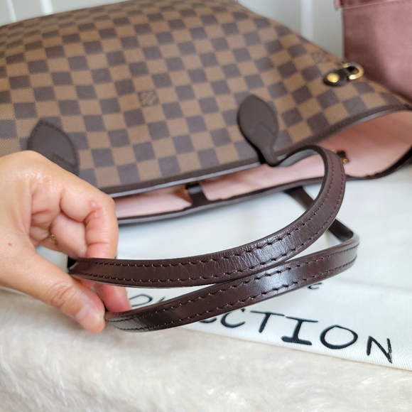 💕Louis Vuitton Neverfull MM Damier Ebene "ROSE Ballerine Interior" Tote Bag - Picture 2 of 16